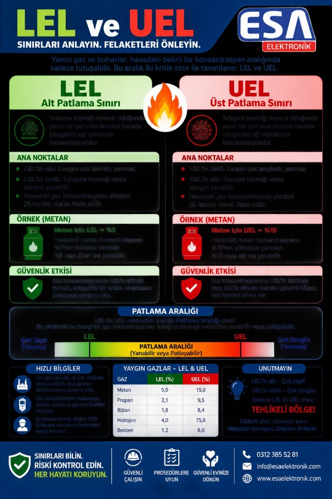 LEL ve UEL nedir? Patlama aralığını anlayın
