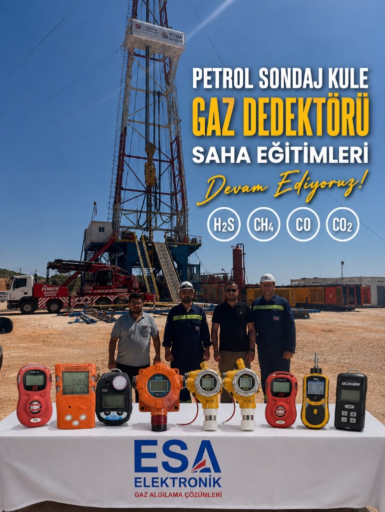 Petrol sondaj kulesinde gaz dedektörü saha eğitimi